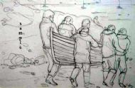 Local Boat launch pencil on paper 28cm x 35 cm